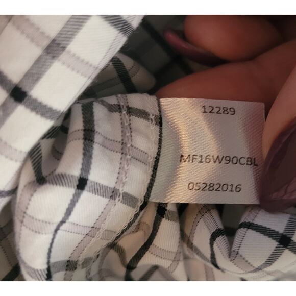 Peter Millar Crown Crafted Men’s Button-Down Shirt – XL – White/Gray Check – EUC - Picture 7 of 8